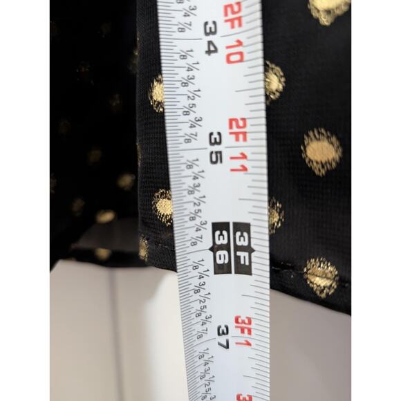 Banana Republic Women's Gold Metallic Polka Dot Black Fit Flare Dress Size S - Picture 8 of 9